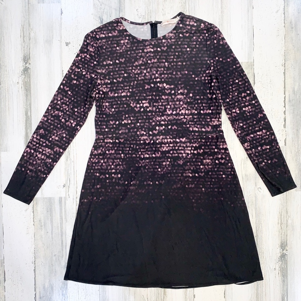 Tory Burch | Black Plum Long Sleeve Dress